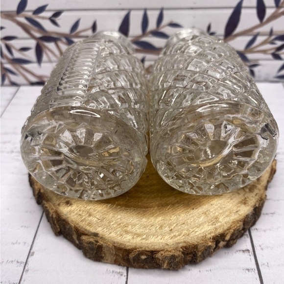 VINTAGE Cut Glass Bottles w/ Plastic Stoppers - Picture 7 of 9